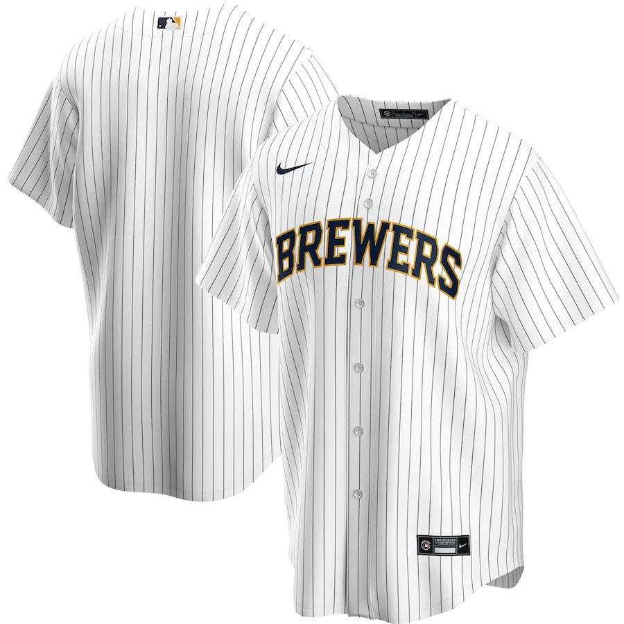 Mens Milwaukee Brewers Nike White Home Replica Team MLB Jerseys->milwaukee brewers->MLB Jersey